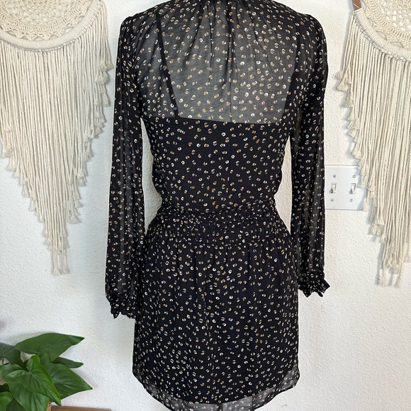 Socialite black and brown dot print mini dress with slip small - Picture 5 of 8
